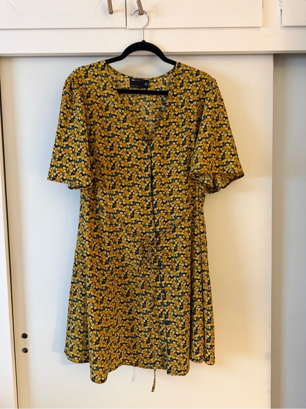 ASOS Yellow Floral Mini Dress